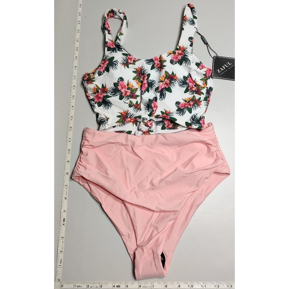 NWT ZAFUL Small Tankini High Waist Floral print bikini set